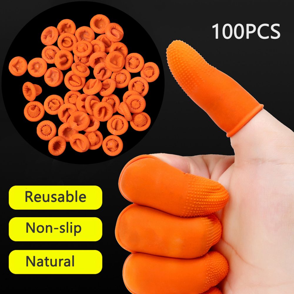 Rubber Glove Cleaning - 100 Stück Reinigungszubehör Naturlatex Fingerschutz Orange