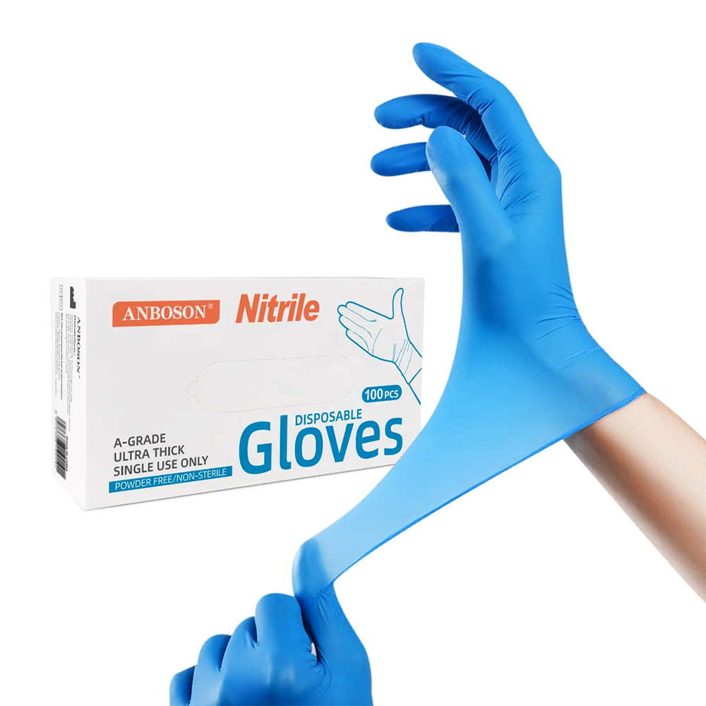 Exam Glove Nitrile - Nitril-Prüfungshandschuhe – blaue, lebensmittelechte Einweghandschuhe aus