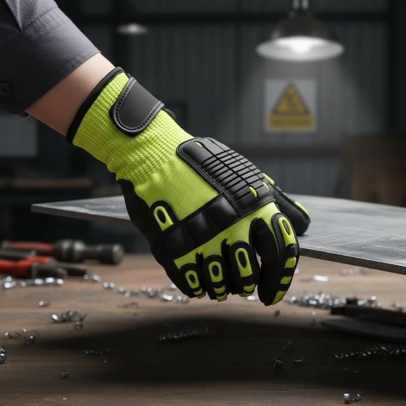 Work Glove Impact - Schnittfeste Sicherheitsarbeitshandschuhe, vibrationsdämpfend, stoßfest, ölbeständig, mit
