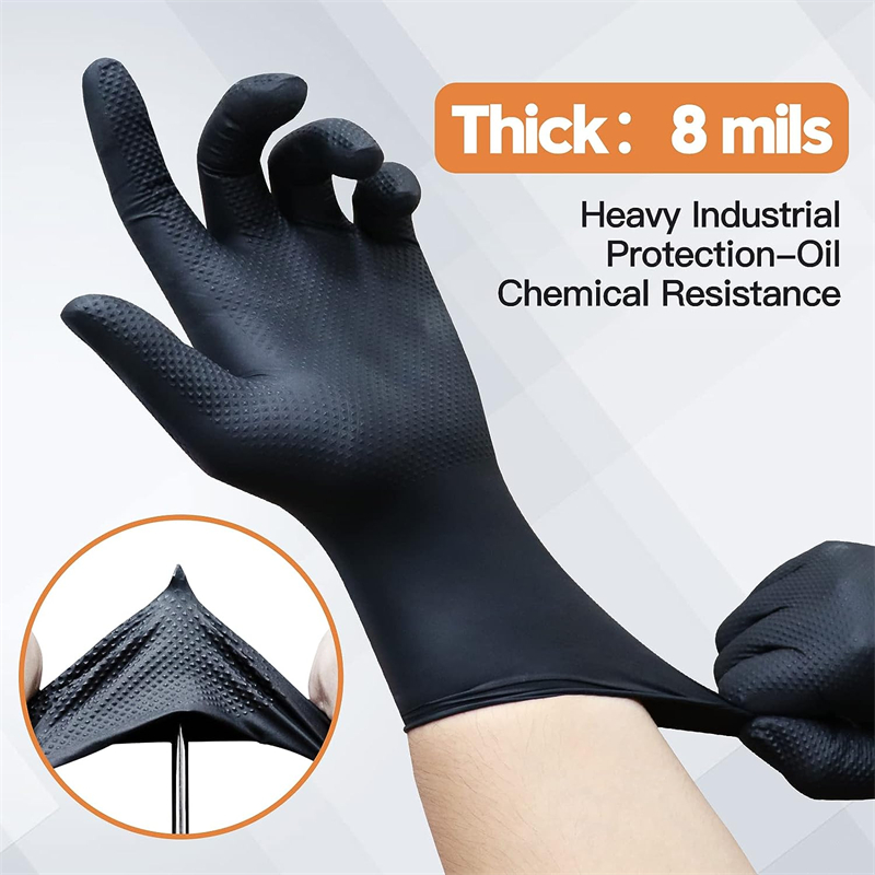 Schwarze Nitril-Handschuhe, Ei – Nitrile Mechanic Glove Bewertung und Preis