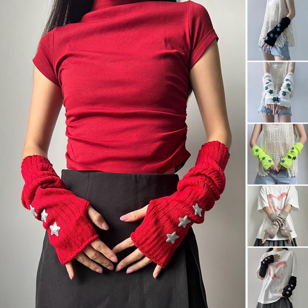 Damen Herbst-Winter Warme Stri – Fingerless Glove Knit Bewertung und Preis